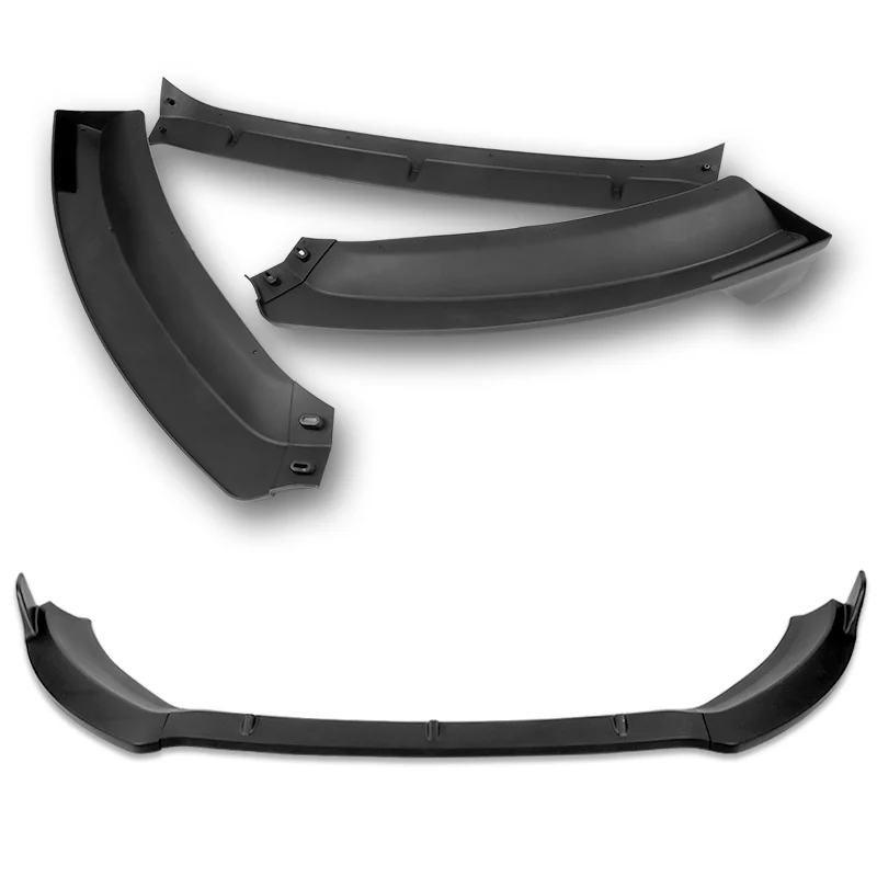 For 2014-2019 Ford Fiesta STP-Style  3-PCS Matt Black Front Bumper Body Kit Spoiler Lip - Image 4