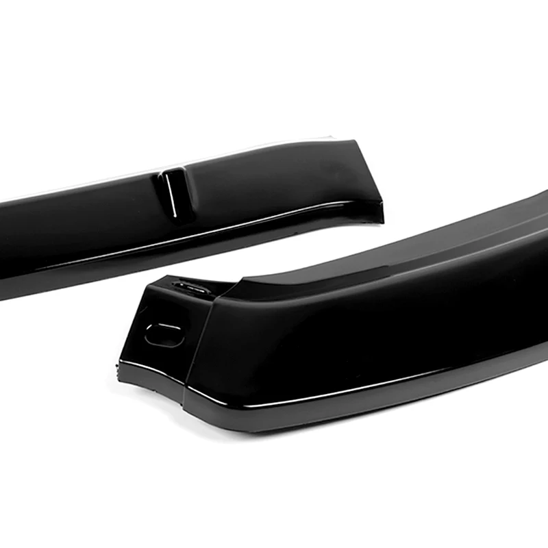 For 2014-2019 Ford Fiesta STP-Style 3-PCS  Painted Black Front Bumper Body Spoiler Lip - Image 2