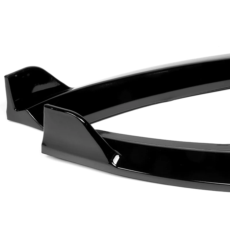 For 2014-2019 Ford Fiesta STP-Style 3-PCS  Painted Black Front Bumper Body Spoiler Lip - Image 3