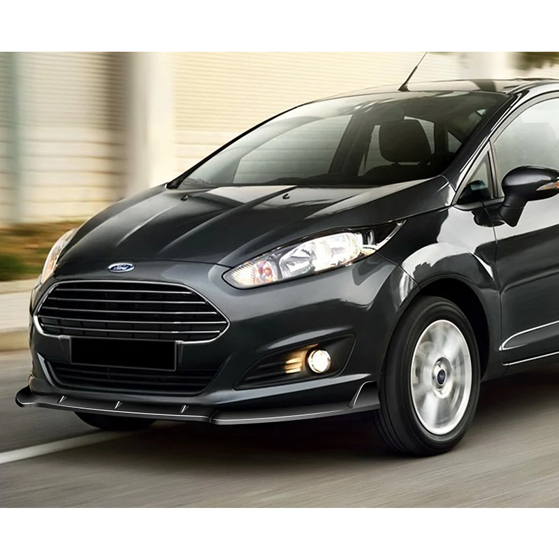 For 2014-2019 Ford Fiesta STP-Style 3-PCS  Painted Black Front Bumper Body Spoiler Lip - Image 5