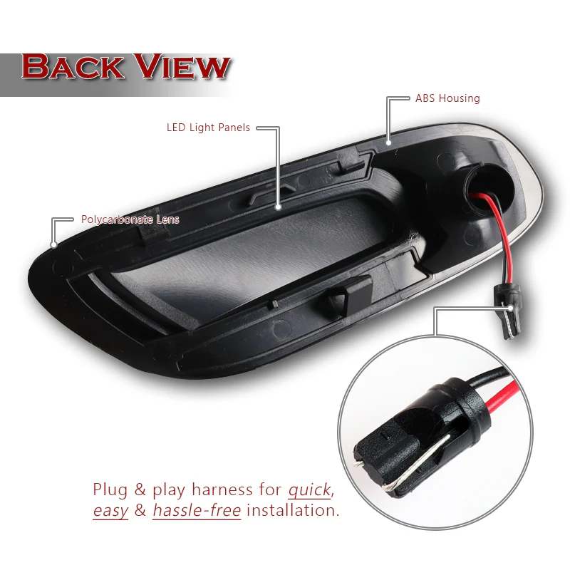 For 2014–2020 Mini Cooper F55 F56 F57 Amber LED Turn Signal Front Fender Side Marker Lights -Smoked Lens - Image 3