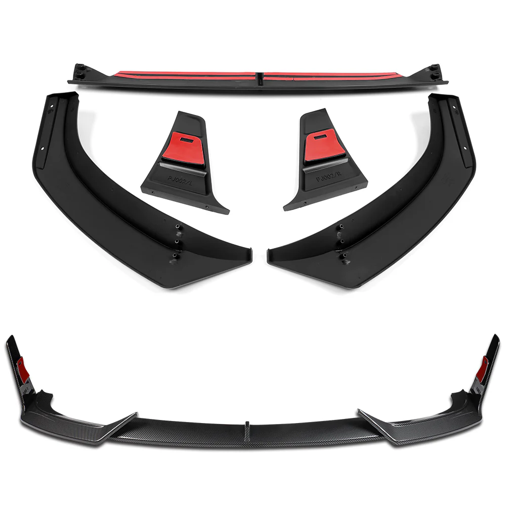 For 2014-2021 BMW 2-Series F22 F23 Base Front Bumper Splitter Spoiler Lip 5PCS -Carbon Fiber Look - Image 4