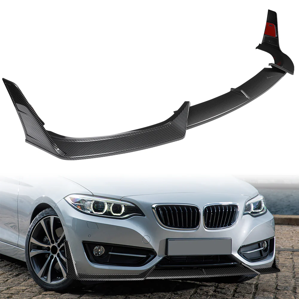 For 2014-2021 BMW 2-Series F22 F23 Base Front Bumper Splitter Spoiler Lip 5PCS -Carbon Fiber Look - Image 7