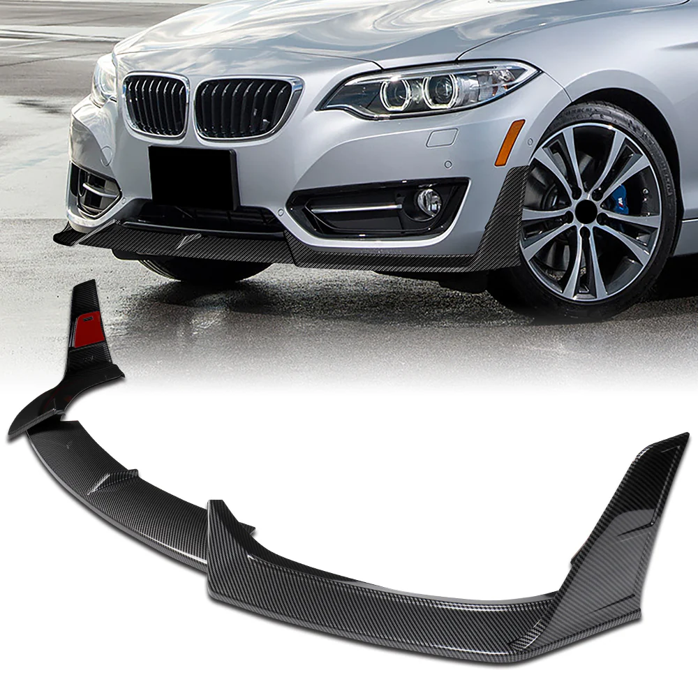 For 2014-2021 BMW 2-Series F22 F23 Base Front Bumper Splitter Spoiler Lip 5PCS -Carbon Fiber Look - Image 8