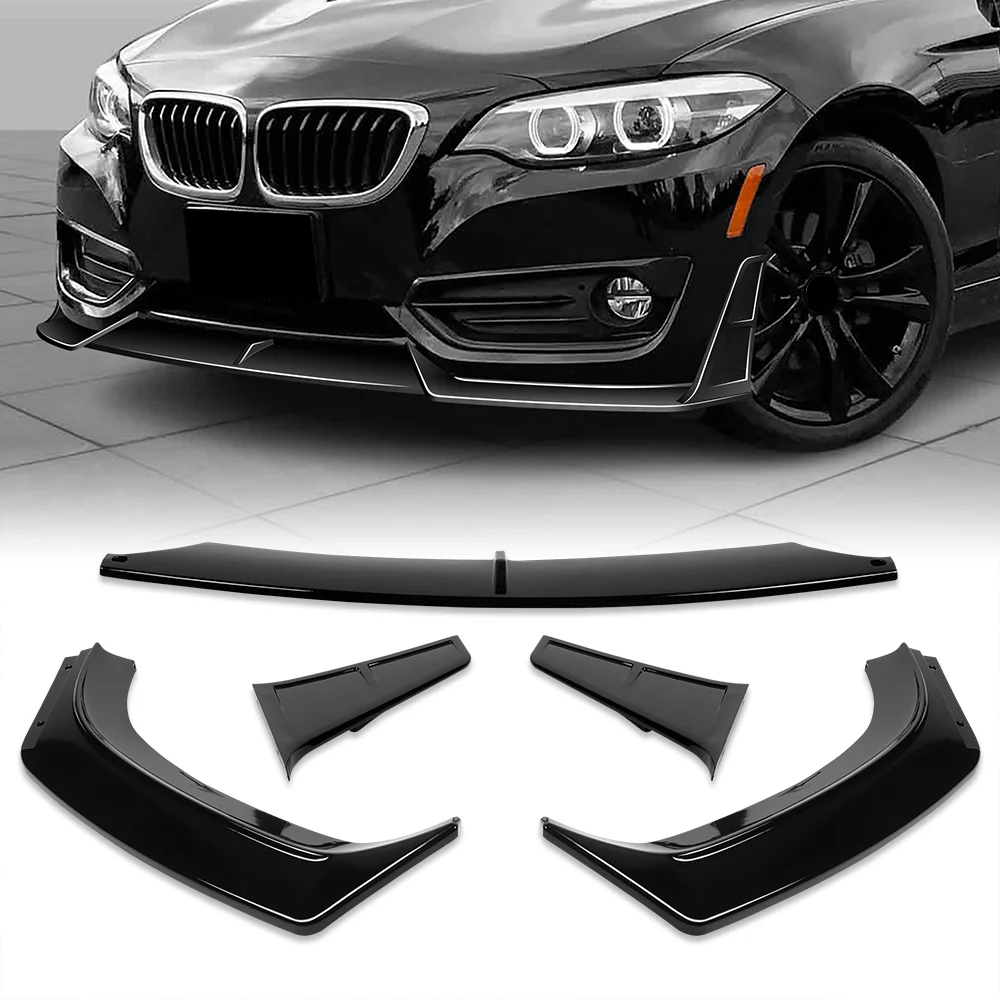 For 2014-2021 BMW 2-Series F22 F23 Base Front Bumper Splitter Spoiler Lip 5PCS -Painted Black - Image 8