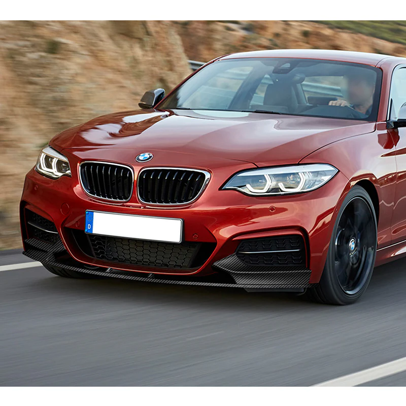 For 2014-2021 BMW 2-Series F22 F23 M-Sport 4- PCS Carbon Look Front Bumper Spoiler Lip - Image 5