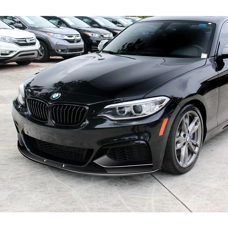 For 2014-21 BMW 2-Series F22 F23 M-Sport 4 PCS  Painted Black Front Bumper Spoiler Lip - Image 5