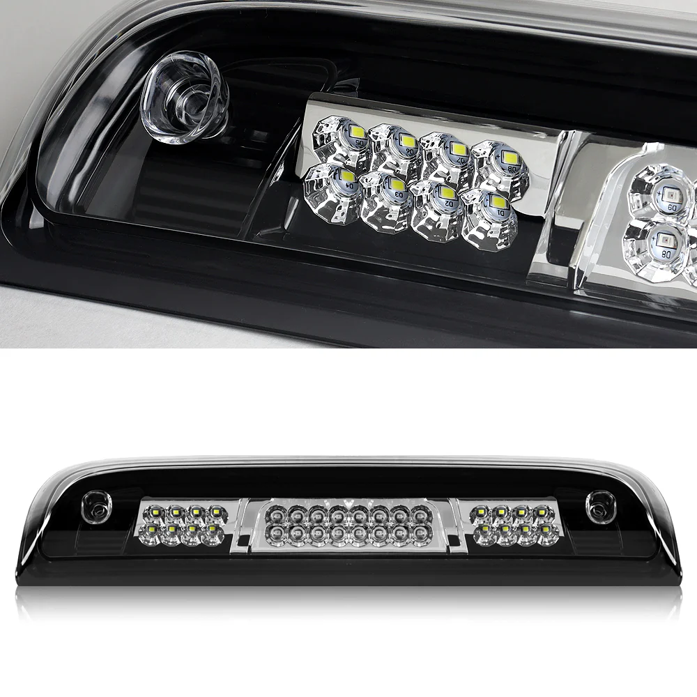For 2015 – 2018 Chevrolet Silverado 2500HD 3500HD LED Third Brake Light with Integrated Cargo Lamp - Chrome Housing Smoked Lens - Image 2
