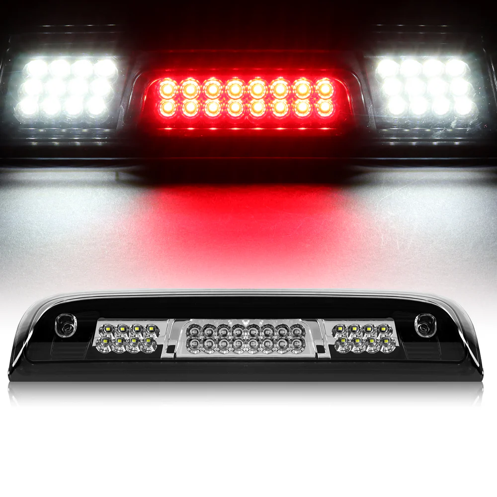 For 2015 – 2018 Chevrolet Silverado 2500HD 3500HD LED Third Brake Light with Integrated Cargo Lamp - Chrome Housing Smoked Lens - Image 5