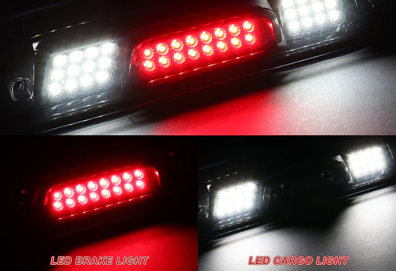 For 2014 – 2018 Chevrolet Chevy Silverado / GMC Sierra LED Third Brake Light with Integrated Cargo Lamp - Black Housing Smoked Lens - Image 4
