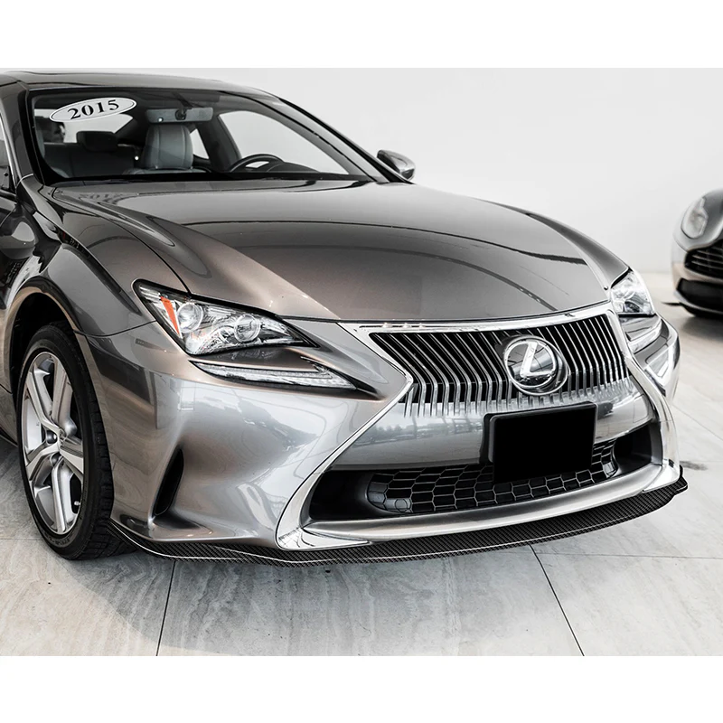 For 2015-2018 Lexus RC300 RC350 AG-Style 3-PCS Carbon Fiber Front Bumper Spoiler Lip - Image 5