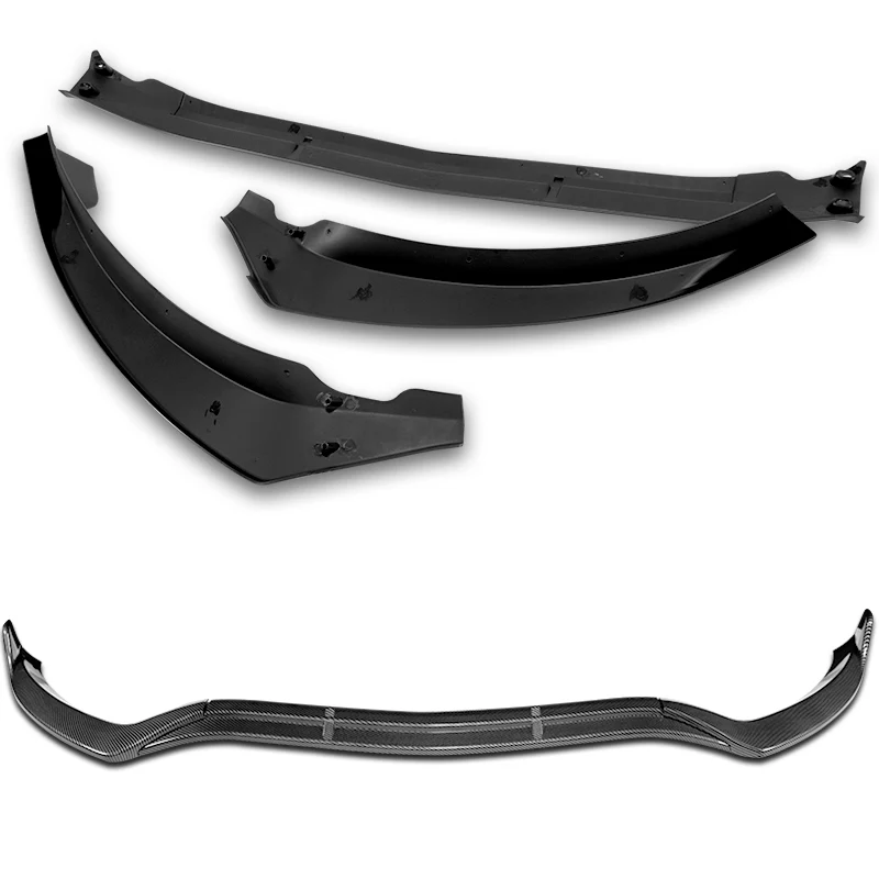 For 2015-2018 Mercedes C-Class W205 Base 3-PCS Carbon Painted Front Bumper Spoiler Lip - Image 4