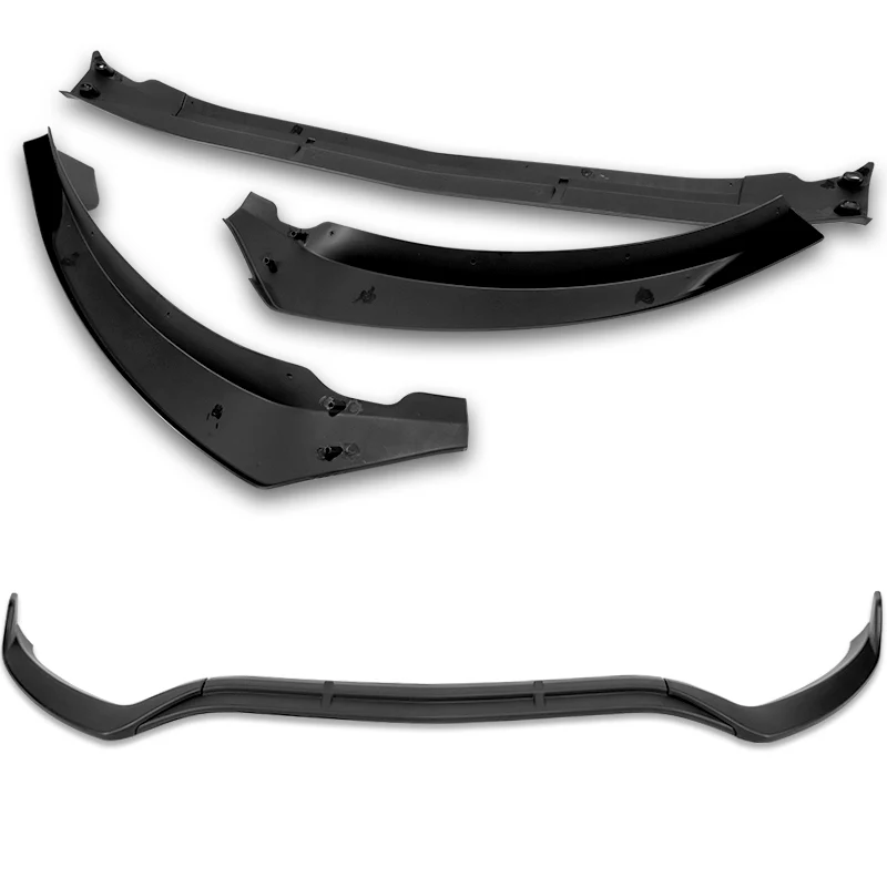 For 2015-2018 Mercedes C-Class W205 Base  3-PCS Matt Black Front Bumper Spoiler Lip - Image 4