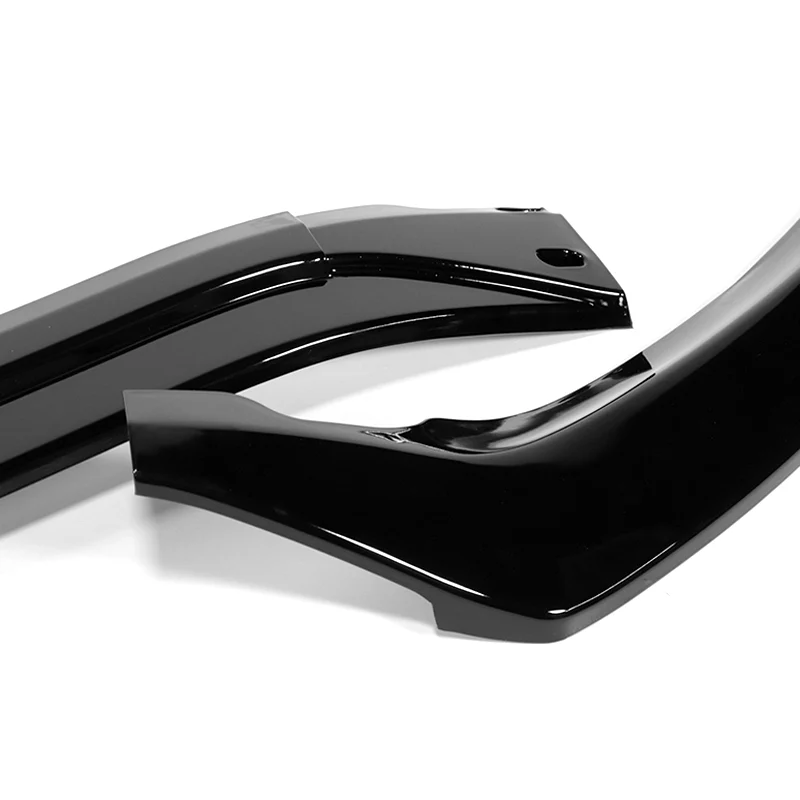 For 2015-2018 Mercedes C-Class W205 Base  3-PCS Painted Black Front Bumper Spoiler Lip - Image 2