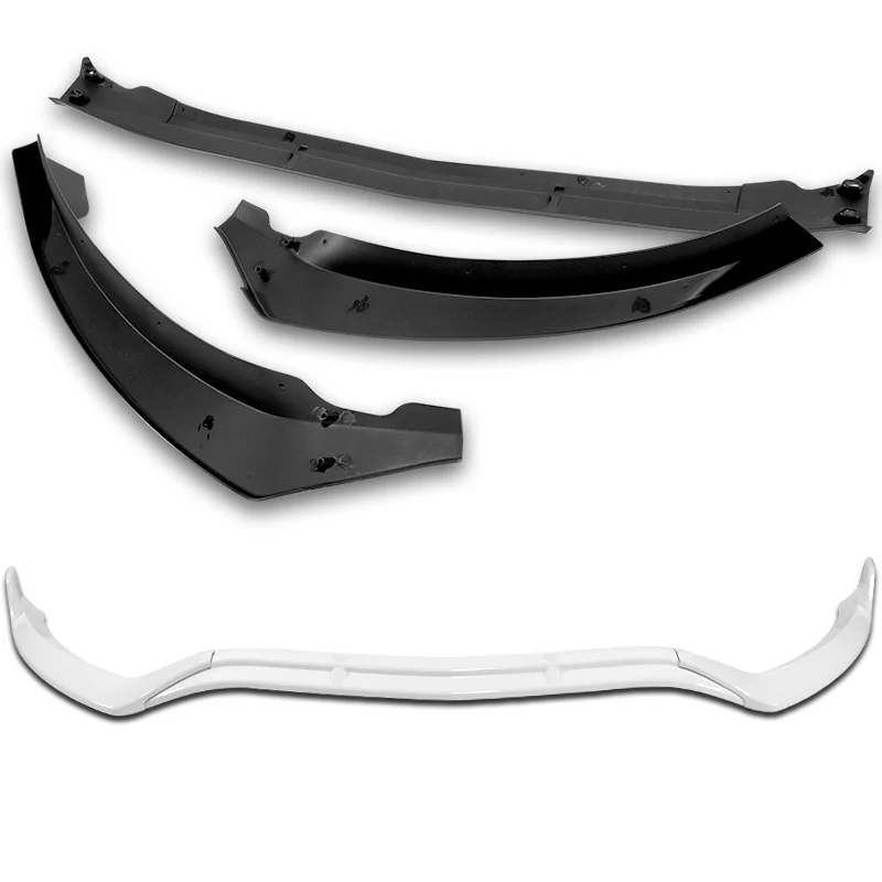 For 2015-2018 Mercedes C-Class W205 Base  3-PCS Painted White Front Bumper Spoiler Lip - Image 4