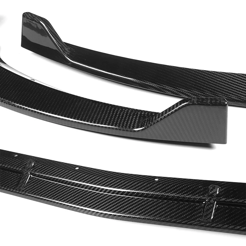 For 2015-2018 Mercedes C-Class W205 Base Carbon Fiber Front Bumper Body Splitter Spoiler Lip 3PCS - Image 3