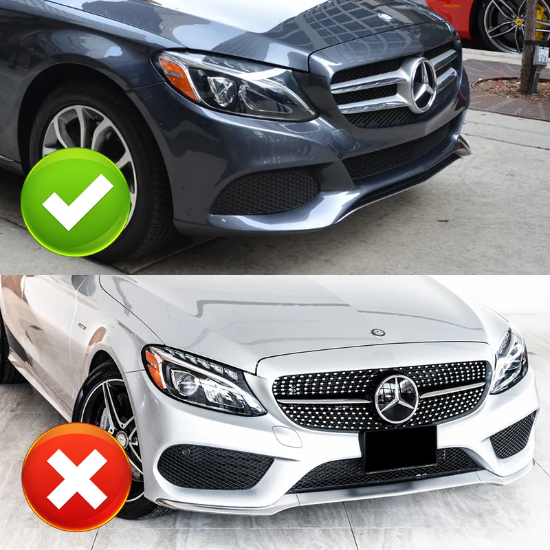 For 2015-2018 Mercedes C-Class W205 Base 3-PCS Carbon Painted Front Bumper Spoiler Lip - Image 6