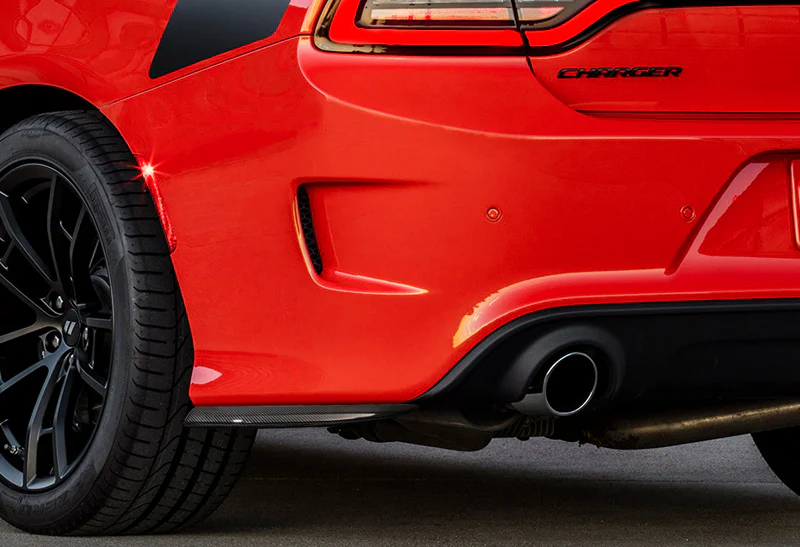 For 2015-2019 Dodge Charger SRT-Style Carbon Look Style Rear Bumper Lip Apron 2PCS - Image 3