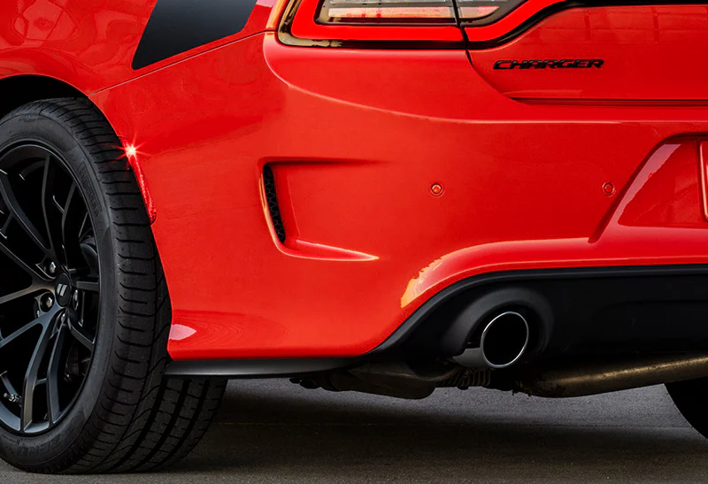 For 2015-2019 Dodge Charger SRT-Style Unpainted Matte Black Rear Bumper Lip Apron 2PCS - Image 3