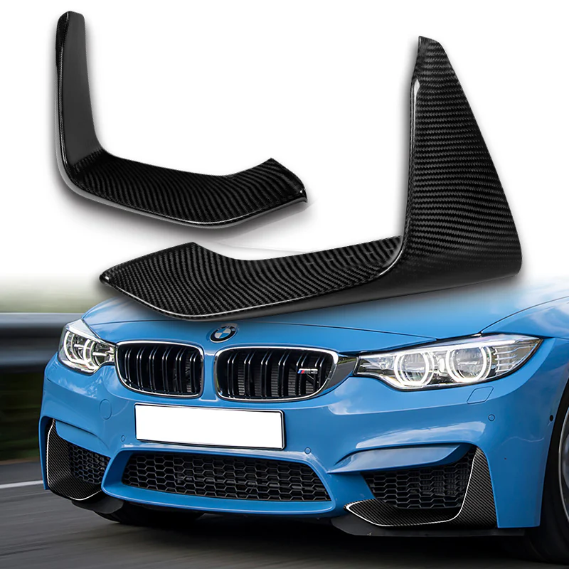 For 2015-2020 BMW F80 F82 F83 M3 M4 Real Carbon Fiber Front Bumper Body Splitter Spoiler Lip 2PCS - Image 2