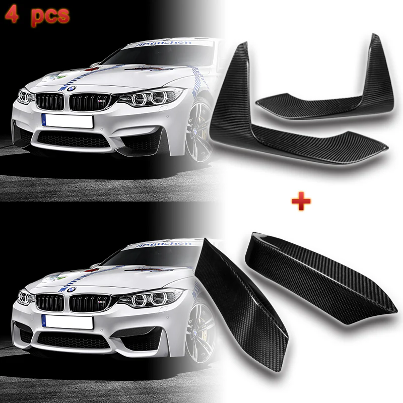 For 2015-2020 BMW F80 F82 F83 M3 M4 Real Carbon Fiber Front Bumper Body Splitter Spoiler Lip 2PCS - Image 6