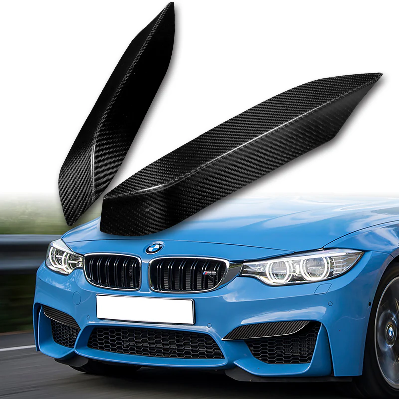 For 2015-2020 BMW F80 F82 F83 M3 M4 Real Carbon Fiber Front Bumper Splitter Canard Lip 2PCS - Image 5