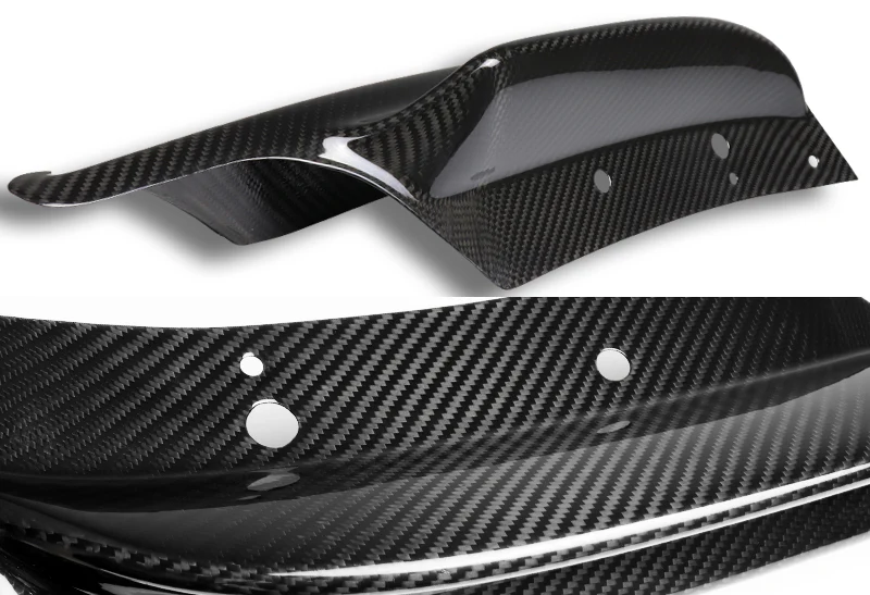 For 2009-2011 BMW E90/E91 M-Tech Real Carbon Fiber Front Bumper Splitter Spoiler Lip 2PCS - Image 3