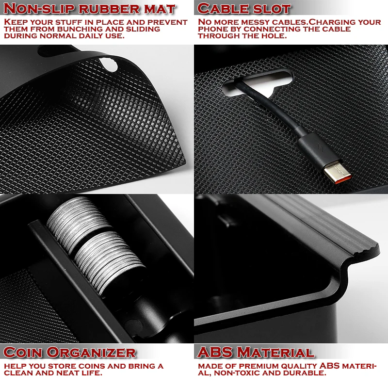 For 2015 - 2020 Ford F-150 Center Console Organizer Tray Armrest Storage Box - Image 2