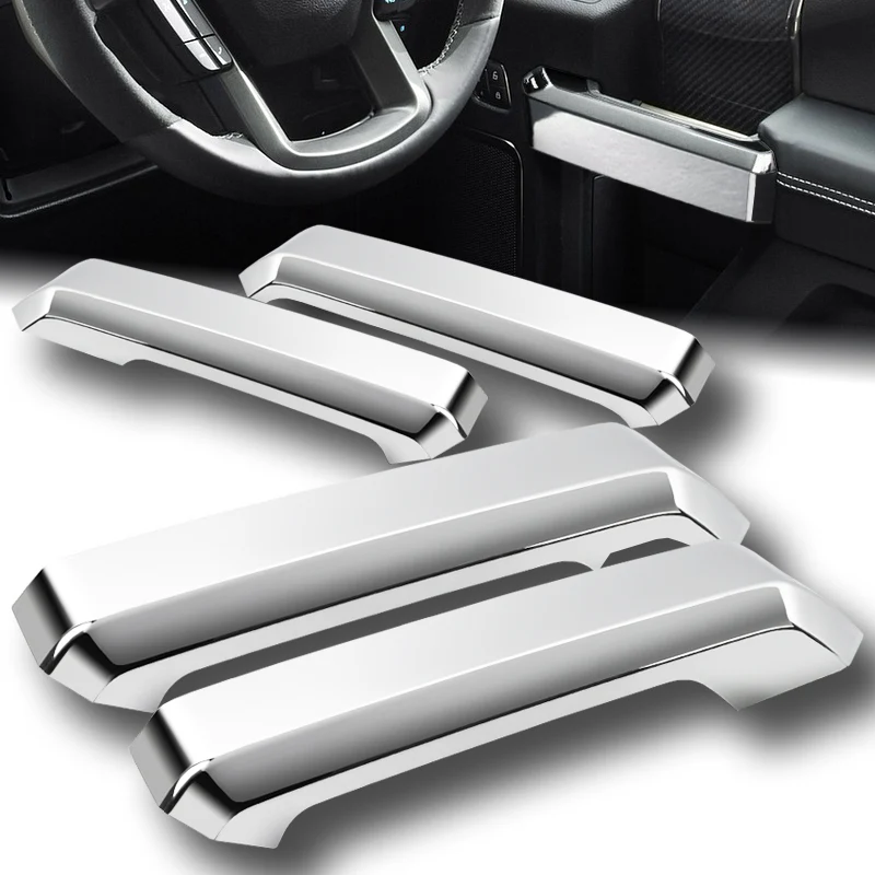 For 2015 - 2021 Ford F-150 Chrome Interior Door Pull Handle + Dashboard Cover Trim Strip Cover 7PCS - Image 4
