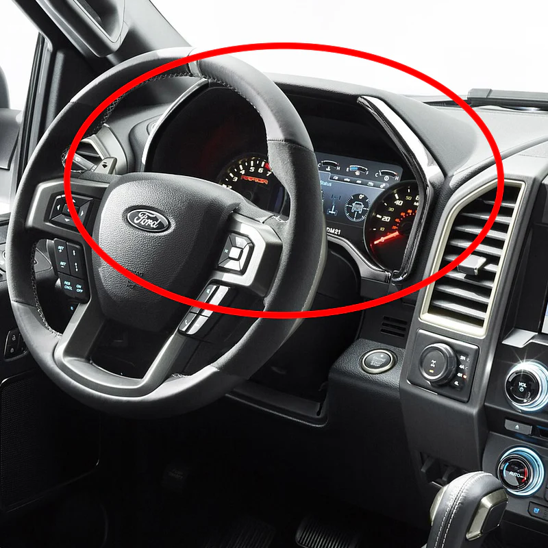 For 2015 - 2021 Ford F-150 Chrome Interior Door Pull Handle + Dashboard Cover Trim Strip Cover 7PCS - Image 8