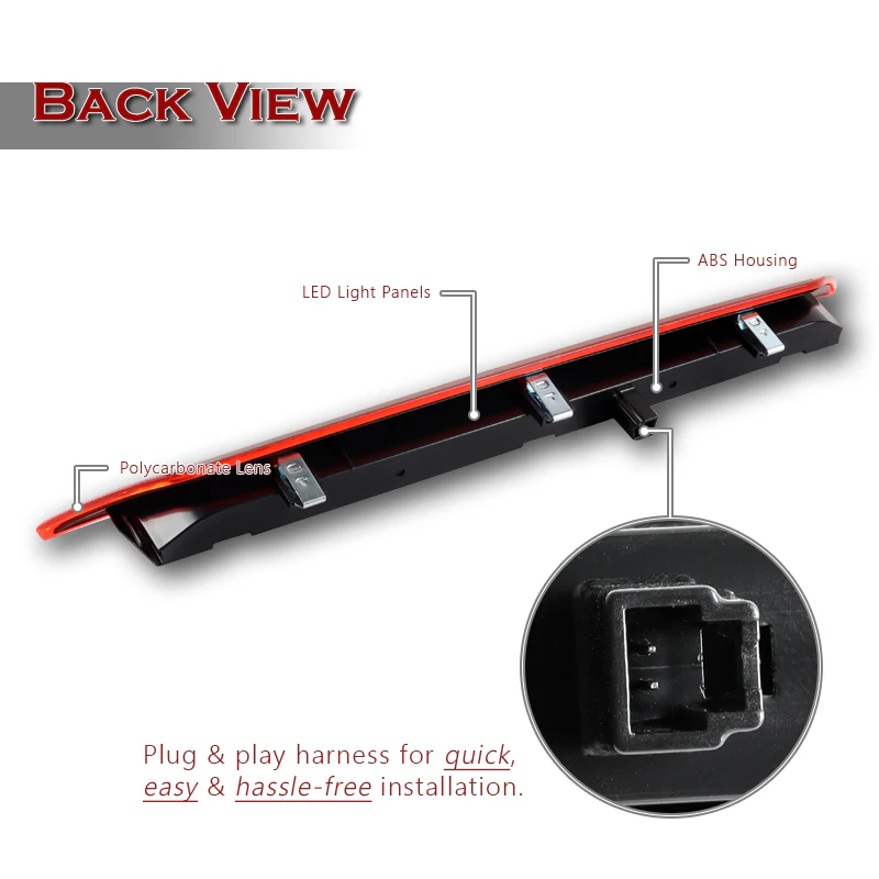 For 2015–2020 Ford Transit LED High Mount Reflector Stop Third 3RD Brake Light Cargo Lamp -Red Lens - Image 3