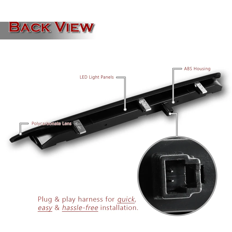 For 2015–2020 Ford Transit LED High Mount Reflector Stop Third 3RD Brake Light Cargo Lamp -Smoked Lens - Image 3