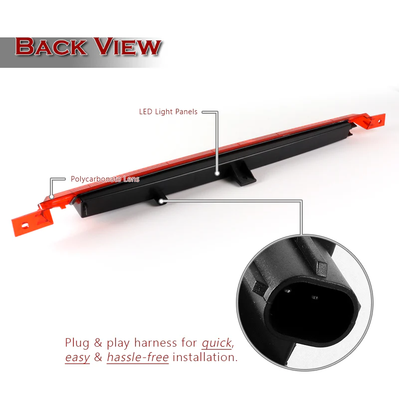 For 2015-2020 Volkswagen E-Golf R GTI LED High Mount Third 3RD Brake Light Stop Lamp -Red Lens - Image 4