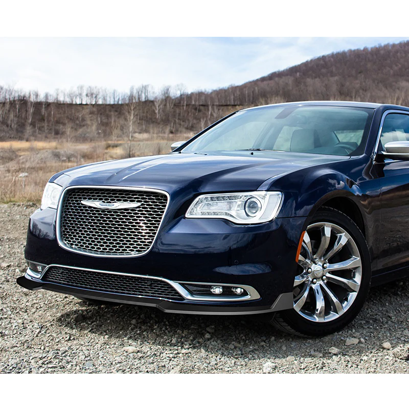 For 2015-2023 Chrysler 300 STP-Style 3-PCS Matt Black Front Bumper Body Spoiler Lip - Image 5