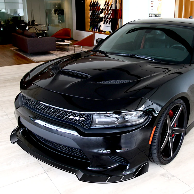 For 2015-2023 Dodge Charger RA-Style Painted Black Front Bumper Splitter Spoiler Lip 3PCS - Image 5