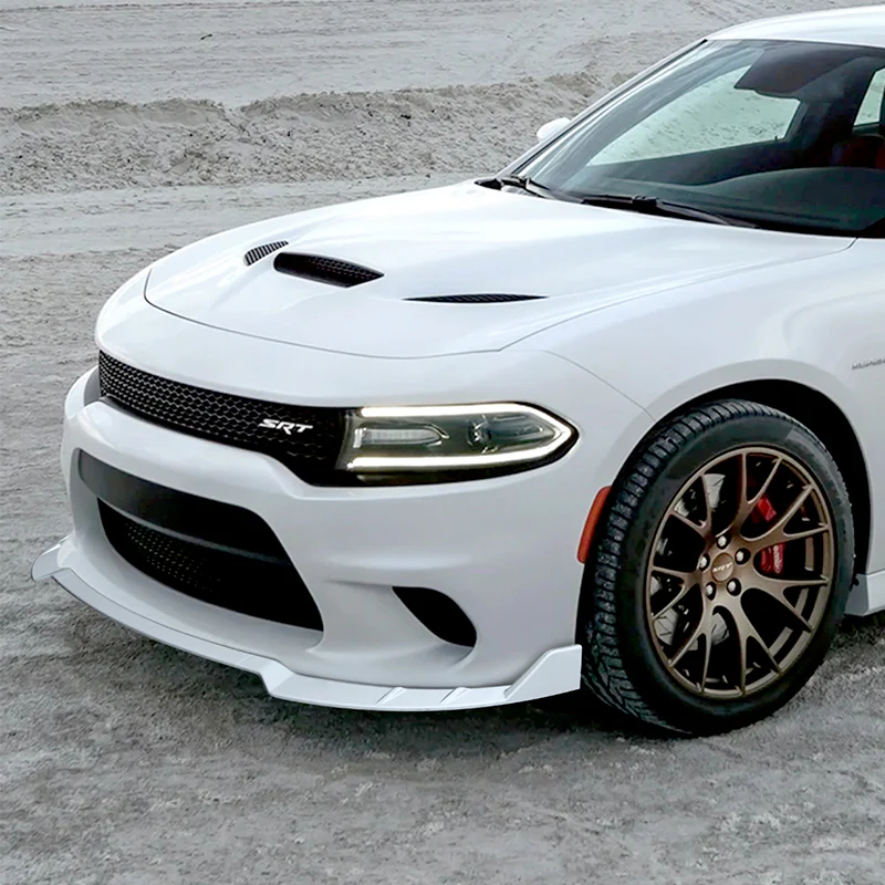 For 2015-2023 Dodge Charger RA-Style Painted White Front Bumper Splitter Spoiler Lip 3PCS - Image 5