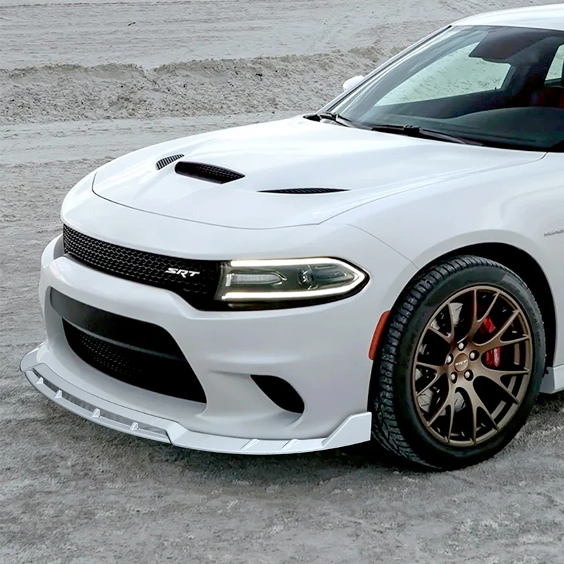 For 2015-2023 Dodge Charger SRT-Style Painted White Front Bumper Splitter Spoiler Lip 4-PCS - Image 5