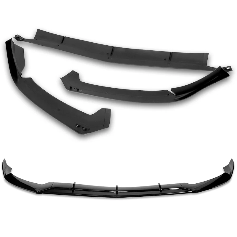 For 2015-2021 Mercedes C63 AMG AP-Style 3-PCS  Painted Black Front Bumper Spoiler Lip - Image 4
