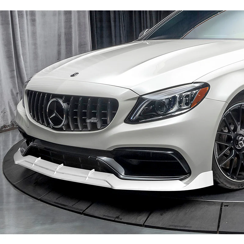 For 2015-2021 Mercedes C63 AMG AP-Style 3-PCS  Painted White Front Bumper Spoiler Lip - Image 5