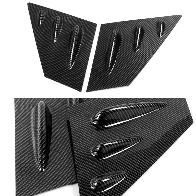 For 2015 - 2021 Subaru WRX STI 4-DR/Sedan ABS Side Window Louvers Scoop Sun Shade Covers Vent -Carbon Fiber Look - Image 3