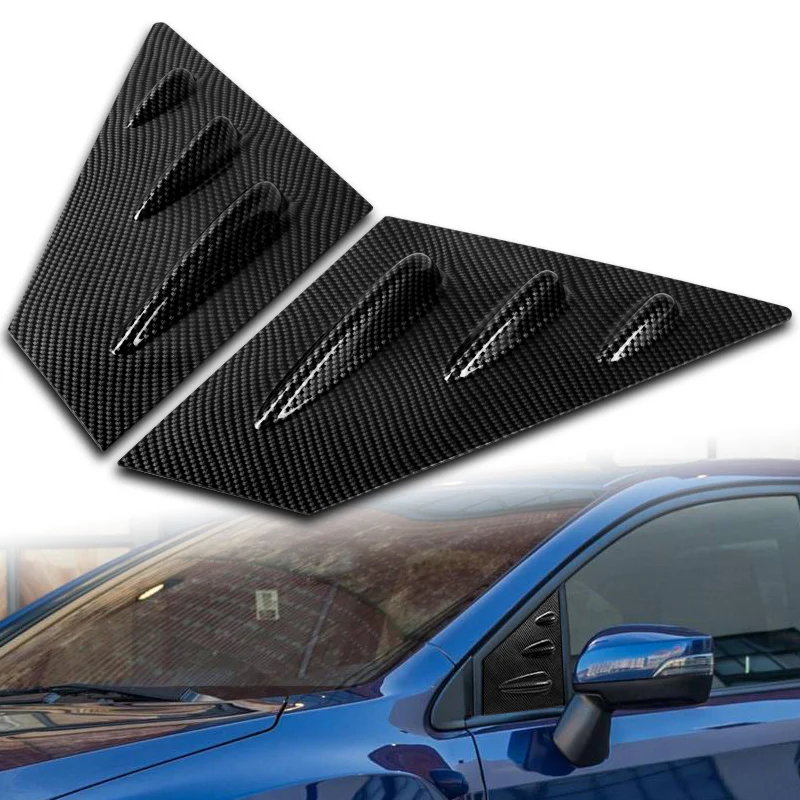 For 2015 - 2021 Subaru WRX STI 4-DR/Sedan ABS Side Window Louvers Scoop Sun Shade Covers Vent -Carbon Fiber Look - Image 5