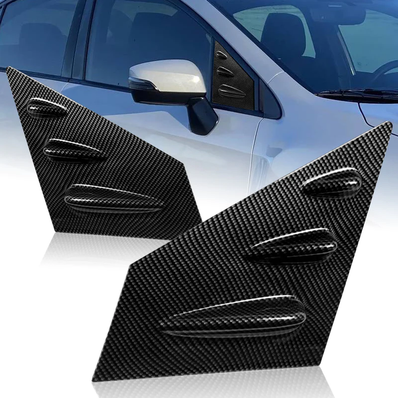 For 2015 - 2021 Subaru WRX STI 4-DR/Sedan ABS Side Window Louvers Scoop Sun Shade Covers Vent -Carbon Fiber Look - Image 6