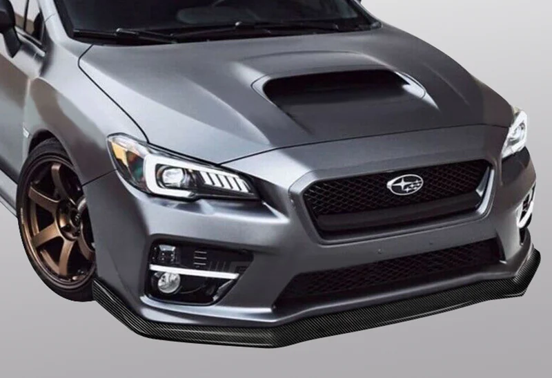 For 2015-2021 Subaru WRX STi CS-Style Carbon Look Front Bumper Splitter Spoiler Lip 3PCS - Image 5