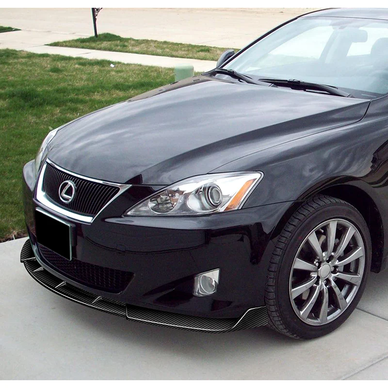 For 2009-2010 Lexus IS250 IS350 GT-Style Carbon Fiber Front Bumper Body Splitter Spoiler Lip 3PCS - Image 5