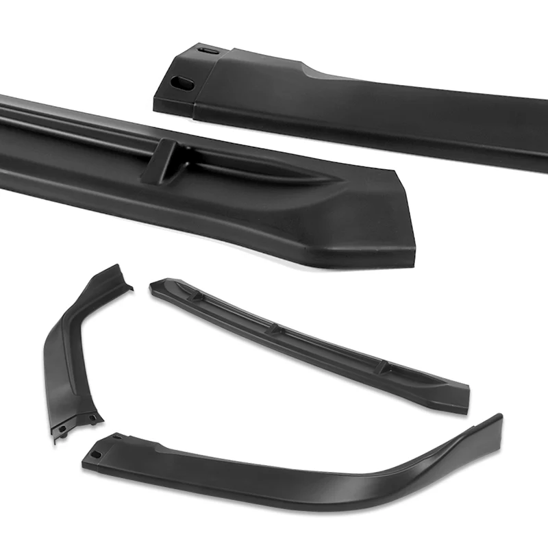 For 2016-17 Honda Accord Sedan Matte Black STP-Style 3-Piece Front Bumper Body Spoiler Splitter Lip Kit - Image 6