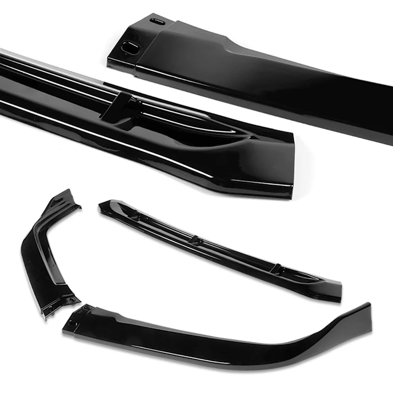 For 2016-17 Honda Accord Sedan Painted Black STP-Style 3-Piece Front Bumper Body Spoiler Splitter Lip Kit - Image 4