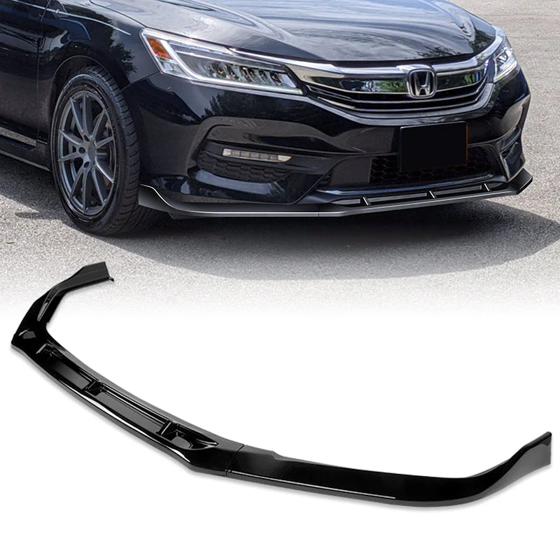 For 2016-17 Honda Accord Sedan Painted Black STP-Style 3-Piece Front Bumper Body Spoiler Splitter Lip Kit + FREE GIFT - Image 8