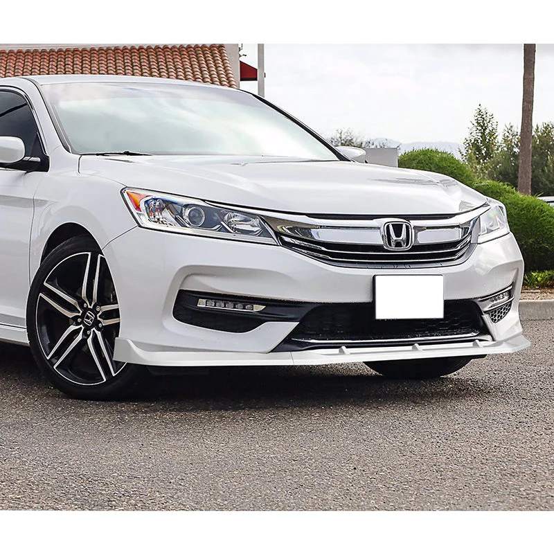 For 2016-17 Honda Accord Sedan Painted White STP-Style 3-Piece Front Bumper Body Spoiler Splitter Lip Kit + FREE GIFT - Image 7