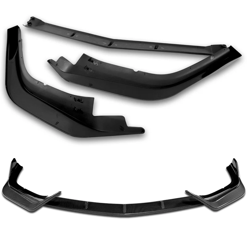 For 2016-2018 Acura ILX Sedan 3-PCS  Carbon Painted Front Bumper Spoiler Splitter Lip - Image 4