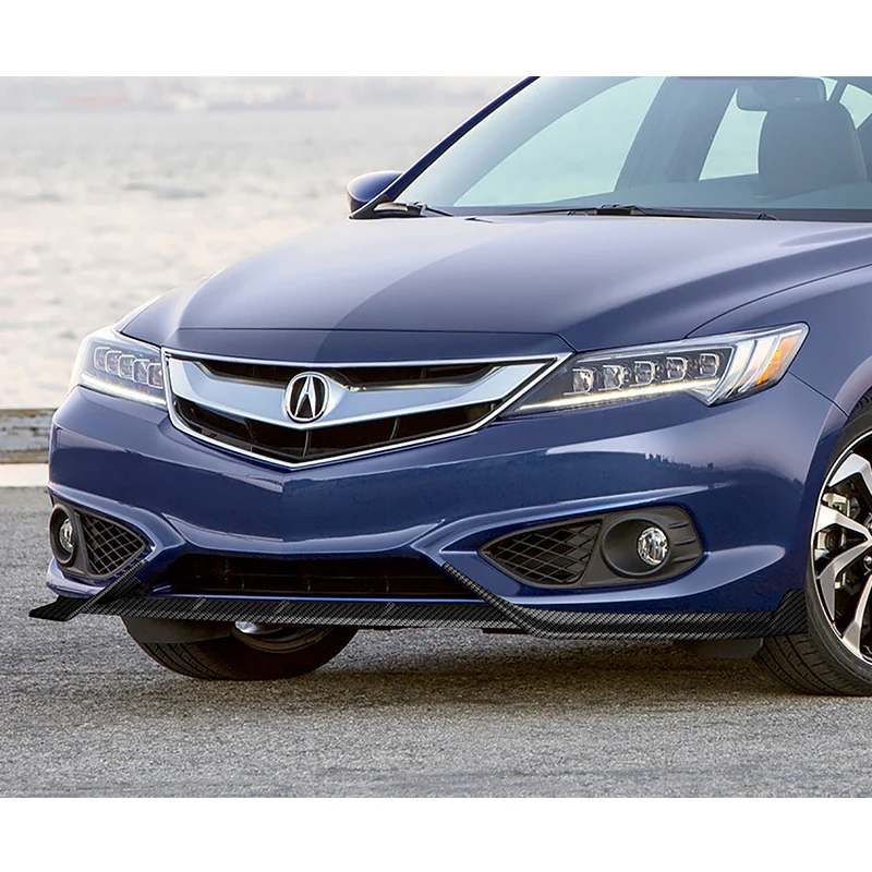 For 2016-2018 Acura ILX Sedan 3-PCS  Carbon Painted Front Bumper Spoiler Splitter Lip - Image 5